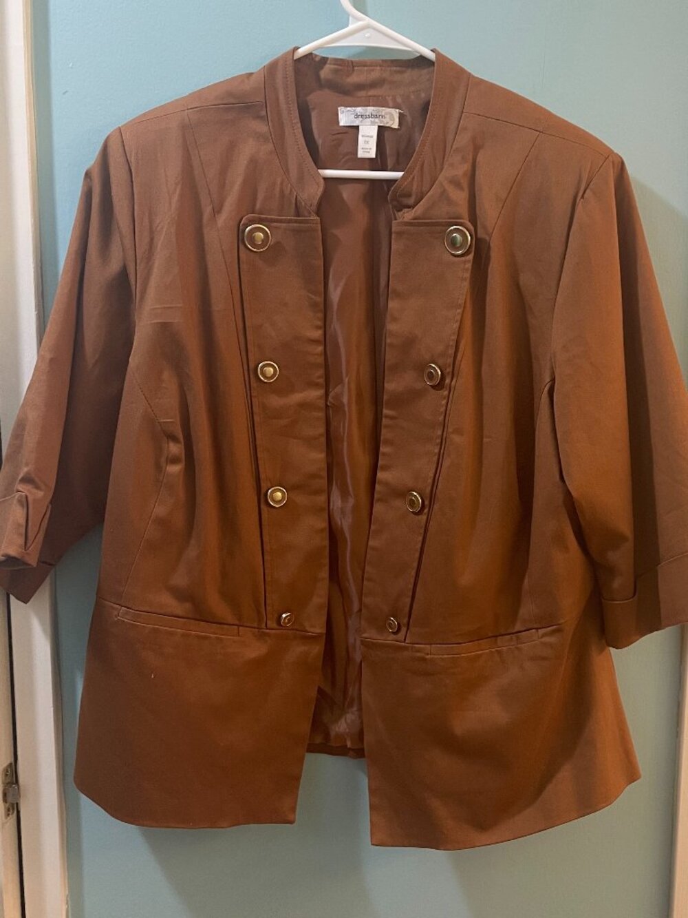 NWOT Dress Barn Military Style Golden Brown Jacket, Size 2x